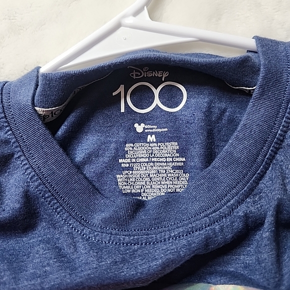 Mickey Mouse Disney 100 Year Celebration Front and Back Design M Blue T-shirt - Picture 4 of 7